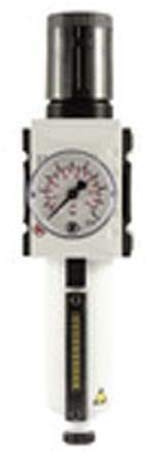 RIEGLER FU 6111-M-1 FUTURA Filterregler mit Metallbehälter, Sichtrohr und Manometer, Halbautomatisch, Baugröße 4, 0,1-1 bar, G 1