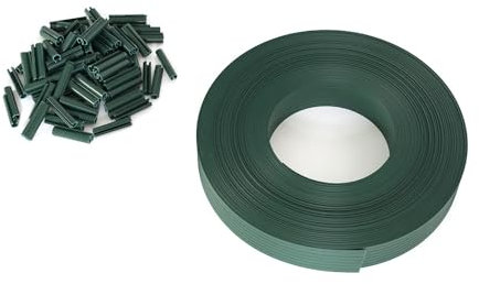 TERRE JARDIN - Kit Lamelles Occultantes, Vert, en PVC de 60 m x 4,7 cm, Plus 100 Clips de Fixation - Kit Lamelle Brise Vue, pour Grillage Rigide et Clôture - Qualité Premium - Facile à Installer