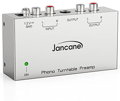 Phono Turntable Preamp, Phono Preamp for Turntable, Record Play, Mini Electronic Audio Stereo Phonograph Preamplifier with RCA Input, RCA/TRS Output, Phono Preamp with 12 Volt DC Adapter
