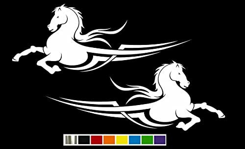 myrockshirt Zwei Pferde Pegasus Linke rechte Seite jeweils 20 cm Aufkleber Autoaufkleber Sticker ohne Hintergrund Auto PKW Lack Scheibe