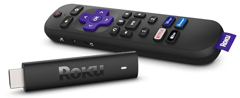 Roku Streaming Stick 4K+ | Portable Roku Streaming Device 4K/HDR/Dolby Vision, Rechargeable Roku Voice Remote Pro, Hands-Free Controls, Lost Remote Finder, Free & Live TV