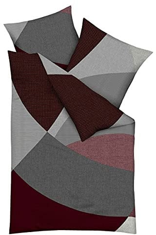 Traumschlaf Biber Bettwäsche Vista Rubin, 1 Bettbezug 135 x 200 cm + 1 Kissenbezug 80 x 80 cm