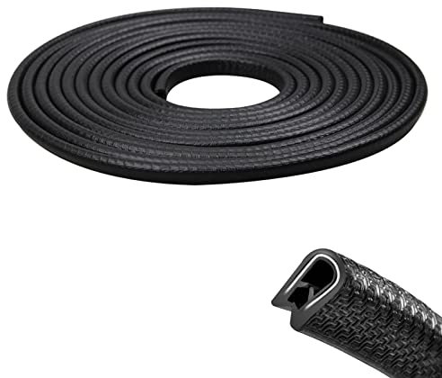 EFUTURETIME 12M Kantenschutz Autotür, Keine Kleben, Auto Kantenschutzprofil Gummi & Metall, U-Form Gummidichtung Kantenschutz für LKW, SUV, ATV, UTV, Wohnwagen, Limousinen, Schwarz