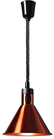 Royal Catering RC-SHSFL11 Lampe Chauffante Cuisine Restauration Chauffe-Plat Assiette (Matériau : Acier, Culot : E27 (Max. 250 W), Aspect : cuivre, Réglable en Hauteur)