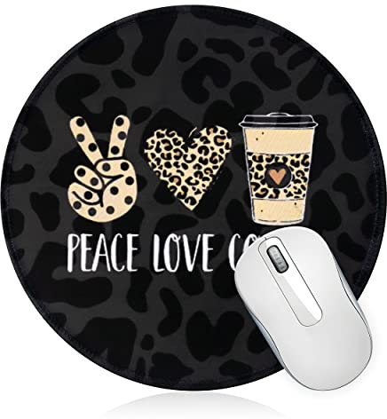 Mauspad, Gaming-Mauspad, niedlich, Kawaii, klein, mittel, Computer, lustig, rund, Gamer, Mini, tragbar, Reisen, Büro, Leopard, Frieden, Liebe, Laptop, PC, dünn, dick, Schreibtisch-Mauspads für