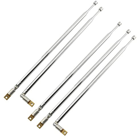 WANGCL Antenna telescopica di ricambio FM per radio AM FM TV AV lunghezza totale 61 cm, 4 sezioni, direzione regolabile a 360 °.