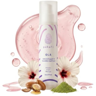 PAKAHI Ola Shampoo für juckende Kopfhaut & Schuppen, 200ml | Mit Hibiskus, Argan & Moringa · Bio · Vegan · ohne Silikone, Sulfate & Parabene · Waikiki Beach Duft · Made in Germany