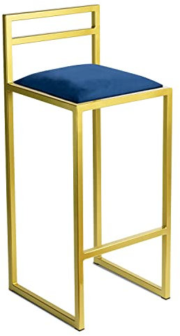 FERRO modern design Barhocker Gold mit Lehne 95 cm - Metall Barstuhl mit Gepolstertem Sitz - Loft Style