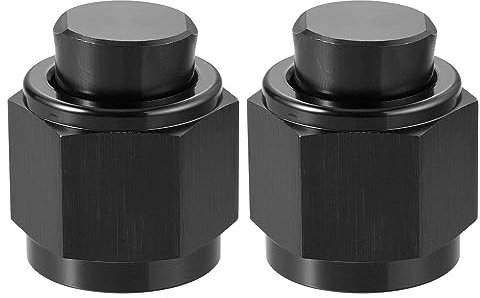 X AUTOHAUX 2 Stück AN10 Female Flare Cap Block Off Fitting Aluminiumlegierung Schwarz