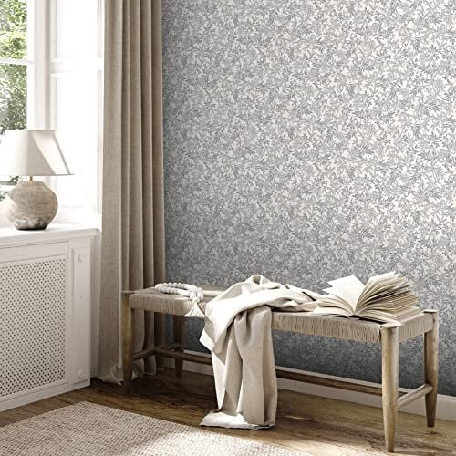 A.S. Création Attractive 2 390281 Papier peint intissé Motif floral Gris/blanc 10,05 x 0,53 m