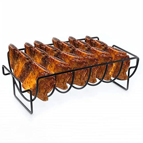 ADITAM KANBUN 1pcs Non-Stick Rib Shelf BBQ Stand Rack Edelstahl Grillen BBQ Beef Ribs Rack Grillkorb (Color : D, Size : 1Pcs) Double the Comfort