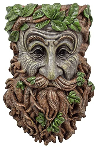 Arcadia Garden Products TF02 Elderberry Whimsical Face Planter, Outdoor Hugger, Man Spirit Sculpture for Plants, Garden Art Decor, Birdfeeder, Hangs on Trees, Fences or Walls, Brown