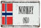 Yelolyio Oslo Metallschilder Norwegen Vintage Retro dekoratives Blechschild Metallposter Norwegen Flagge Wandkunst für Schlafzimmer Garage Küche Bauernhaus Dekor 20,3 x 30,5 cm
