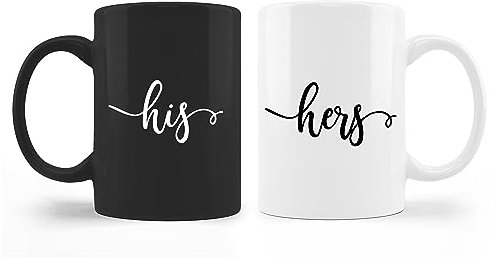 Kunlisa Set di tazze da caffè per lui e per lei, regalo di fidanzamento per coppie, sposi, marito e moglie, tazze abbinate per addio al nubilato, 325 ml
