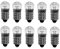 10 Stück Kugellampe E10 3,8V 0,2 A Glühlampe Glühbirne Miniatur Schraubfuß Warmweiß 30LM (3.8V)