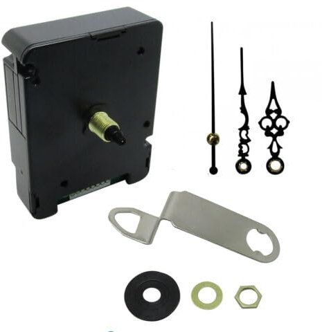 Silent Battery Operated Automic UK Radio Controlled Clock Movement Mechanism/Motor Quartz MSF Signal (1, 50mm Black Metal Hands)