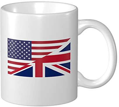 351 Tasse Couple 330Ml Drapeau D'Amitié Amérique Grande-Bretagne Tasse À Café Original Tasses Expresso Drôle Tasse À Thé Café pour Cadeau, Couple, Valentin