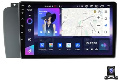 Doppel DIN Radio Mit Navi, 9 Zoll Touchscreen, 2 Din Autoradio MP5 Player Für Volvo XC70 V70 S60 2004~2007 Unterstützt BT, Radio FM/RDS, DSP, Carplay/Auto, Lenkradsteuerung,8 core nf4 4g+64g