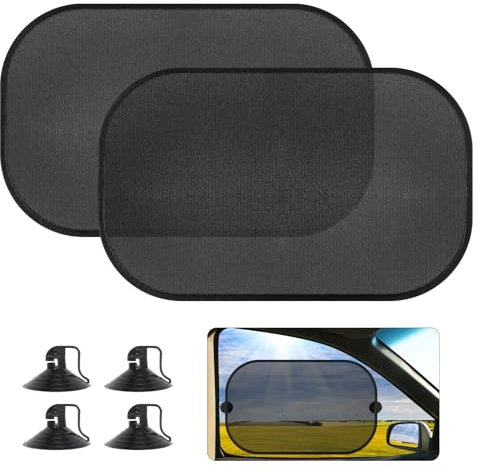 AiQInu Parasol Coche Bebe, 2 Unidades Parasol Coche Lateral Protección UV, Parasoles Autoadhesivos con 4 Ventosas 50x30 cm