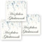 50 Aufkleber HERZLICHEN GLÜCKWUNSCH - Blumenmotiv Quadrat 4 x 4 cm, Besondere Anlässe Glückwünsche, Motiv-Sticker