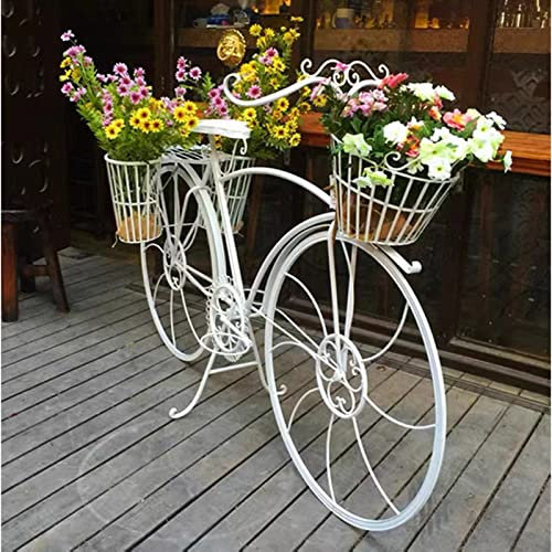 CCYENG Pflanzenständer Fahrrad Eisen Pflanzenständer Outdoor Indoor Ornamente Pflanzgefäßhalter Blumenständer Blumentrog für Wohnzimmer