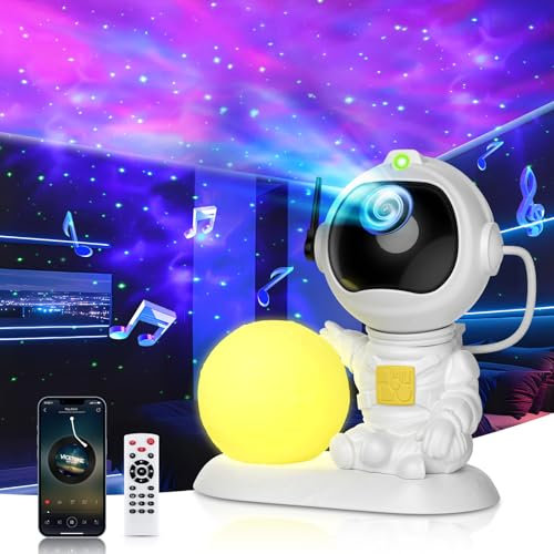 VUENICEE Astronaut Galaxy Star Projector,Spaceman Night Light, Star Night Light Projector with Timer/Remote Control/Bluetooth/Music Speaker,Gaming Room Decor, Gifts for Kids and Adults