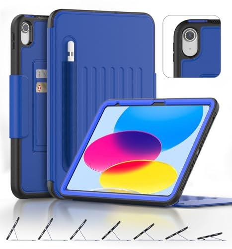 DAORANGE Custodia per iPad (A16) 11a Generazione 11 2025/iPad 10a Generazione 10.9 2022, Cover in PU-Pelle a Protezione Completa con Supporto Magnetico, Porta Penna, Auto Svegliati/Sonno (Blu)