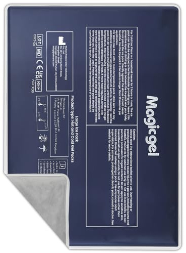 Magic Gel Großes Kühlpads Gel Kühlkissen Ice Pack - 38x28cm Kühlpacks Kühlkissen - Kühlakku Groß Kühlgelkissen - Wiederverwendbares Kühlpad - Grau