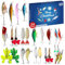 Angel-Adventskalender 2024 – Angelausrüstungs-Set, Angelköder-Set mit Countdown, 24 Tage Angelköder mit Haken, Adventskalender mit Countdown