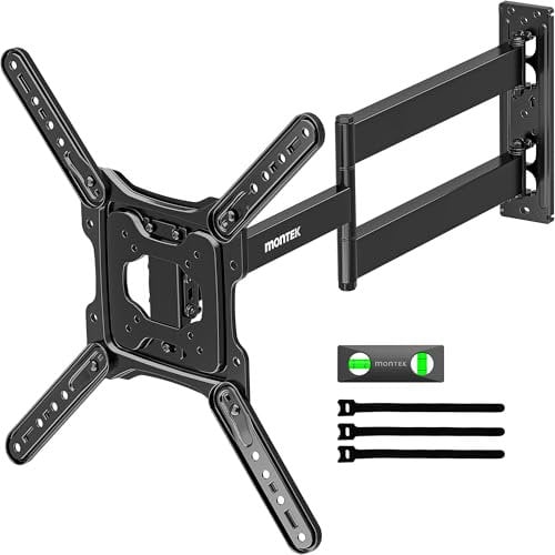 monTEK Lang Arm TV Wandhalterung Schwenkbar für 23-65 Zoll Fernseher, ausziehbare 29 Zoll TV-Halterung, Schwenk-und neigbar, voll bewegliche, passend für max. VESA 400 x 400mm, bis zu 35 kg/77 lbs