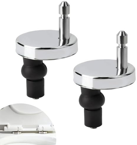 2 Pack Diameter 6cm/2.36in Quick Release Toilet Seat Fixings, Upgrade Toilet Seat Hinge Fittings Suitable for Older-Style Toilets and Larger-Sized Toilets with a Hinge Plate Diameter