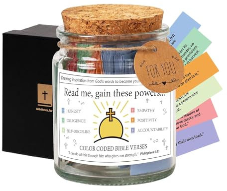 Tewzafiya Bibelversen In Einem Glas | Read Me When Bible Verses Jar For Emotions And Feelings | Bibelglas | Bibelversen Glas Mit Farbigem Bibelvers | Christliches Geschenk | Biblischer Glaube