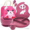 BRANCY Baby Weaning Set with Adjustable Bib, Sippy Cup, Fork & Spoon | Self Eating Baby Cutlery with Suction Bowl & Plate | Microwave & Dishwasher Safe (Pink)