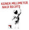 Spreadshirt Keinen Millimeter Nach Rechts Im Banksy Stil Sticker, max. 10x10 cm, 10 x 10 cm, Transparent glänzend