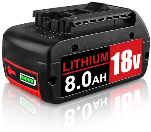 8.0AH Li-Ion Ersatzakku für Bosch 18V Akku Lithium Akku Kompatibel mit Bosch 18V Serie BAT609 BAT609G BAT618 BAT618G BAT619(8.0-1 Pack) (8.0-1)