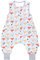 TupTam Sommerschlafsack Baby mit Füßen – Leichter Schlafsack Baby Sommer 0.5 TOG, OEKO-TEX, Farbe: Fuchskopf Regenbogen Grau Orange, Größe: 68-74