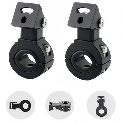 Motorrad-Strahler-Halterung, Lichtleisten-Halterungen für Nebelscheinwerfer, 360-Grad-Einstellung, Rohrklemme, Montagehalterung, passend für 1,8 cm - 3,2 cm ATV UTV-Überrollbügel (2 Stück)