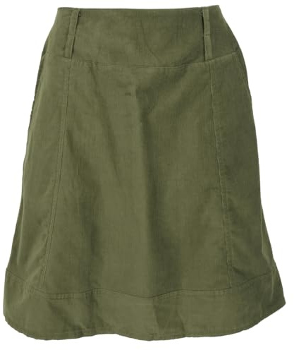 GURU SHOP Kurzer Cordrock, Minirock mit Taschen - Olivgrün, Damen, Size:L