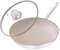 Gcerfby Poêle en acier inoxydable, poêle multifonctionnelle en titane, casseroles à rayures ultra-, 26 cm, portable facile à nettoyer pour cuisiner omelette à cuisson à la cuisson à la cuisson