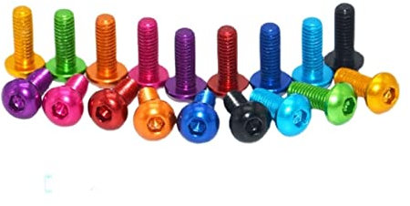 XiaoChenChen 10pcs ISO7380 Vite a brugola in Alluminio M3 M4 M5 M6 colorato in Lega di Alluminio Esagonale esagono Incassato Vite a Testa cilindrica bulloni(Red,M4x8)