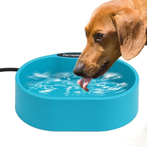 Gamelle d'eau chauffée, 3,7 l, antigel, pour chien, chat, poules, température constante de 35 °C, avec câble anti-morsure de 2 m, étanche, idéale pour l'hiver, le balcon, l'étable, le jardin