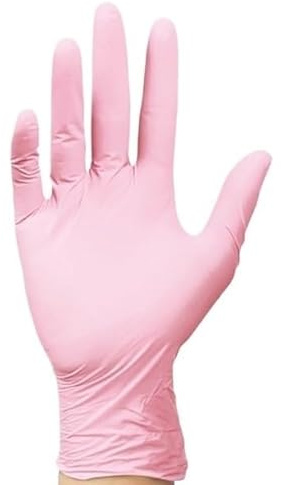 PBHOVIITG 100Pcs Rosa Handschuhe Einweg Pulver Latex Freies Küche Frauen Schönheit Salon Kochen Tattoo Haar Farbstoff(S)