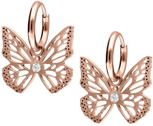 Wildcat Ohrringe - Little Butterfly Hoops - Roségold - Chirurgenstahl 316L - wasserfest, langlebig, hautverträglich