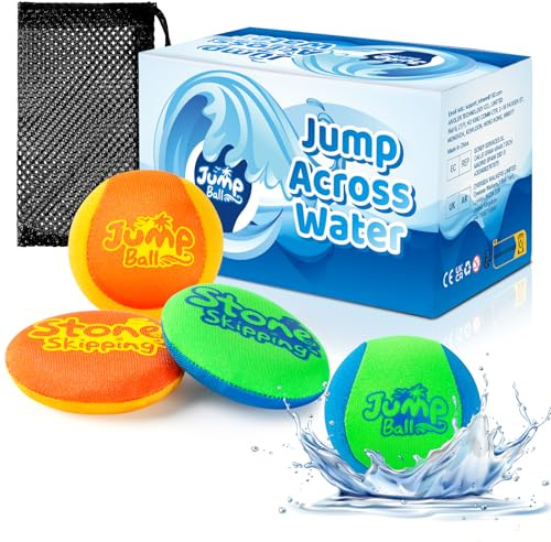 LETREEN Wasserbälle Sprungball – 4 Stück Wasserball Bouncing Ball | Extreme Wasser Badespaß für Pool und Meer – Wasserball Kinder Klein Strandball für Kinder und Erwachsene