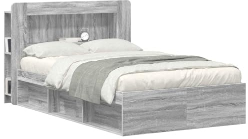 vidaXL Kopfteil-Schrank mit Speicher Graues Sonoma Holzwerkstoff, Organisationsschrank fürs Schlafzimmer, vielseitiger Kopfhörer, stylische Ergänzung, haltbare Aufbewahrung