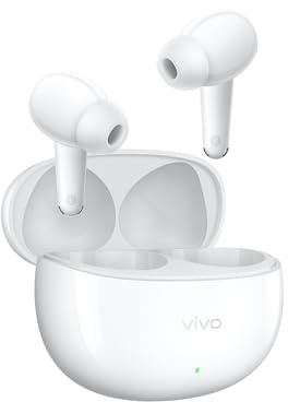 vivo Buds Pro Wireless Earphones, 55 dB AI Adaptive Noise Cancellation, 55 Hours Battery Life, Spatial Audio, BT 6.1 Dual Connection, IP54 Waterproof, 4.3g, White