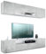 Vladon Wohnwand Mogan, Weiß matt/Beton Oxid Optik - Moderne Anbauwand bestehend aus 2 TV-Boards (181 x 147 x 35 cm)
