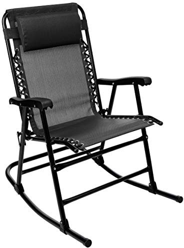 Amazon Basics - Faltbarer Schaukelstuhl - Schwarz