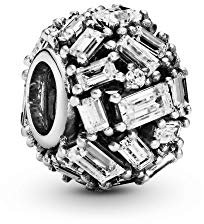 Pandora Timeless Klare Eiswürfel Charm aus Sterling Silber mit Zirkonia Steinchen - Kompatibel mit Pandora Moments Armbänder - 797746CZ