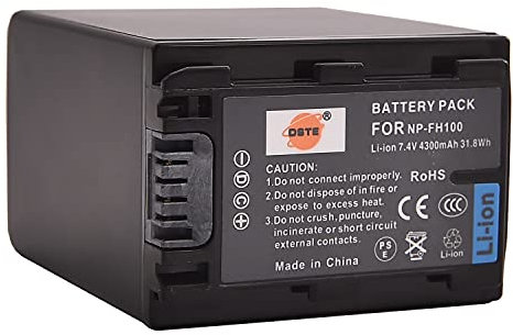 DSTE Battery NP-FH100 Compatible with Sony DCR-DVD202E DCR-DVD203 DCR-DVD203E DCR-DVD205 DCR-DVD306 DCR-DVD306E DCR-DVD308 DCR-DVD403 DCR-DVD405